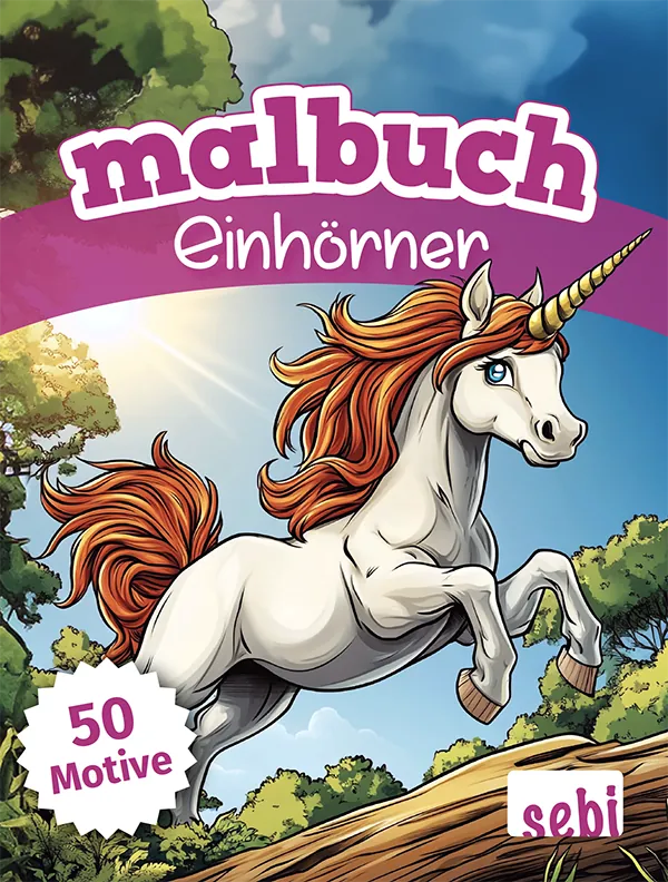 Cover: Malbuch Einhörner, 50 Motive