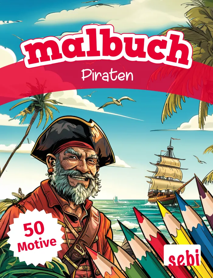 Cover: Malbuch Piraten, 50 Motive